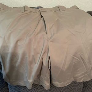 Khaki microfiber shorts